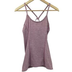Manduka Racerback Yoga Tank Top Cami Size S? Purple Heathered Ruched Workout